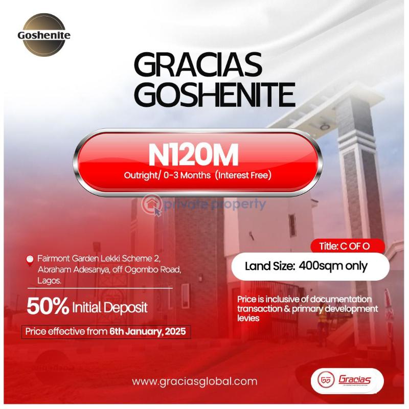 Residential Land For Sale Gracias Goshenite Fairmont Garden Lekki Scheme 2 Off Ogombo Road Close To Atican Beach Lekki Scheme 2 Ajah Lagos