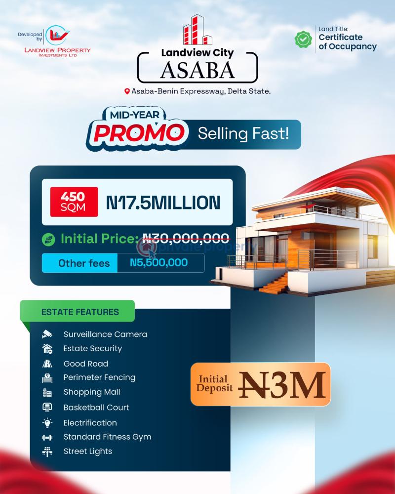 Residential Land For Sale Landview City Estate Phase 1 Asaba Benin Expressway Close To Asaba Int'l Airport Asaba Delta