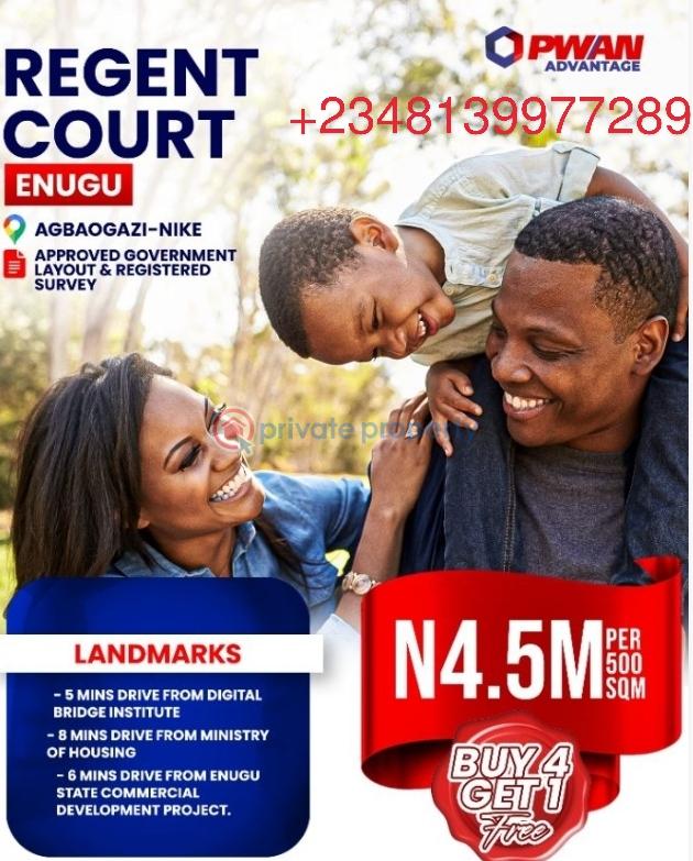 Mixed use Land For Sale Regent Court, Agbo Ogazi, Nike Enugu Suburb Enugu Area 