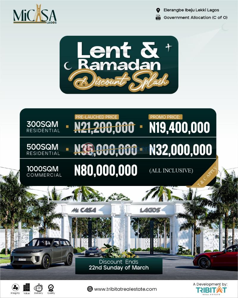 Residential Land For Sale Micasa Lagos Estate Elerangbe Ibeju Lekki Lagos Eleran Igbe Ibeju-Lekki Lagos