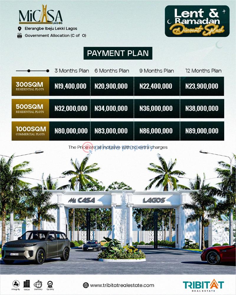 Residential Land For Sale Micasa Lagos Estate Elerangbe Ibeju Lekki Lagos Eleran Igbe Ibeju-Lekki Lagos