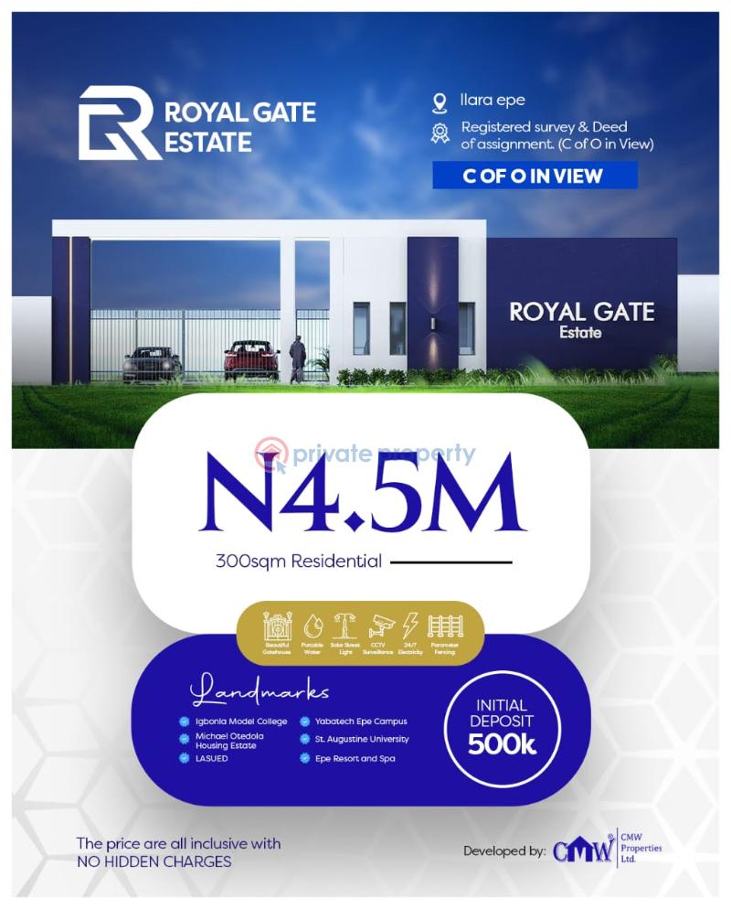 Residential Land For Sale Royal Gate Estate Ilara Close To Augustine University Epe Lagos - 5