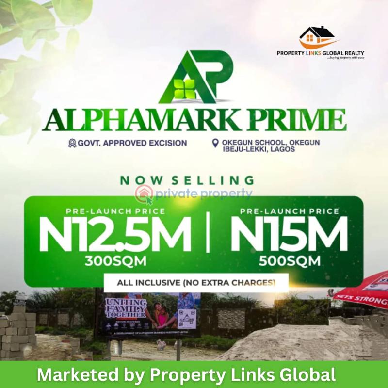 Residential Land For Sale Alphamark Prime Estate Okegun Close To Pan Atlantic University Ibeju-Lekki Lagos