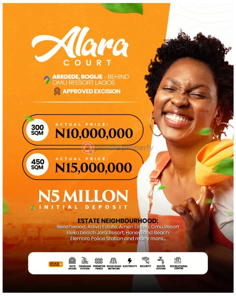 Residential Land For Sale Alara Court Abegbede Gbogije Close To Omu Resorts Ibeju-Lekki Lagos