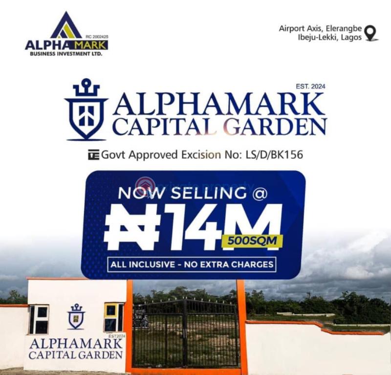 Residential Land For Sale Alphamark Capital Garden Estate Close To International Airport Eleran Igbe Ibeju-Lekki Lagos - 2