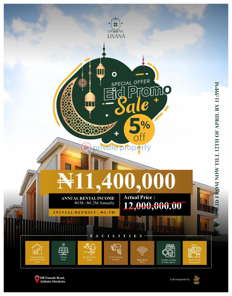 1 bedroom Studio Apartment For Sale Livana Hostel Apartments Opposite Federal University Of Agriculture Abeokuta Ogun - 3