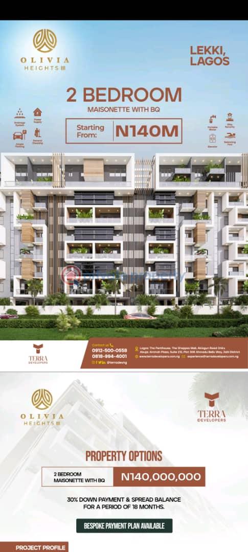 Magnificent 2bedroom maisonette plus bq - 1 2 bedroom Maisonette For Sale Olivia Heights 3, Off Freedom Way, Lekki Phase 1 Lagos - 1