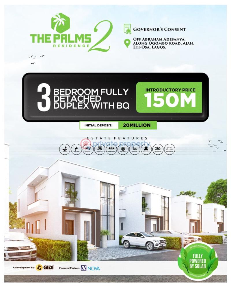 3 bedroom Detached Duplex For Sale The Palms Residence Phase 2, Ogombo Road, Abraham Adesanya Ajah Lagos