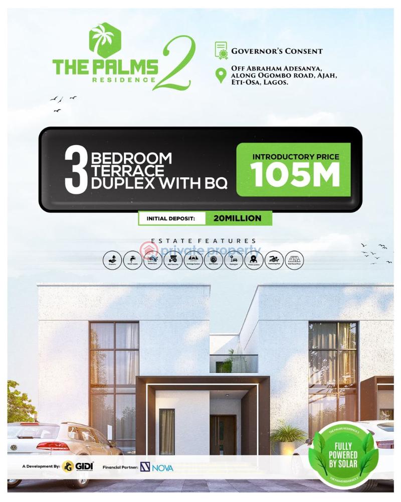 3 bedroom Terraced Duplex For Sale The Palms Residence Phase 2, Ogombo Road, Abraham Adesanya Ajah Lagos
