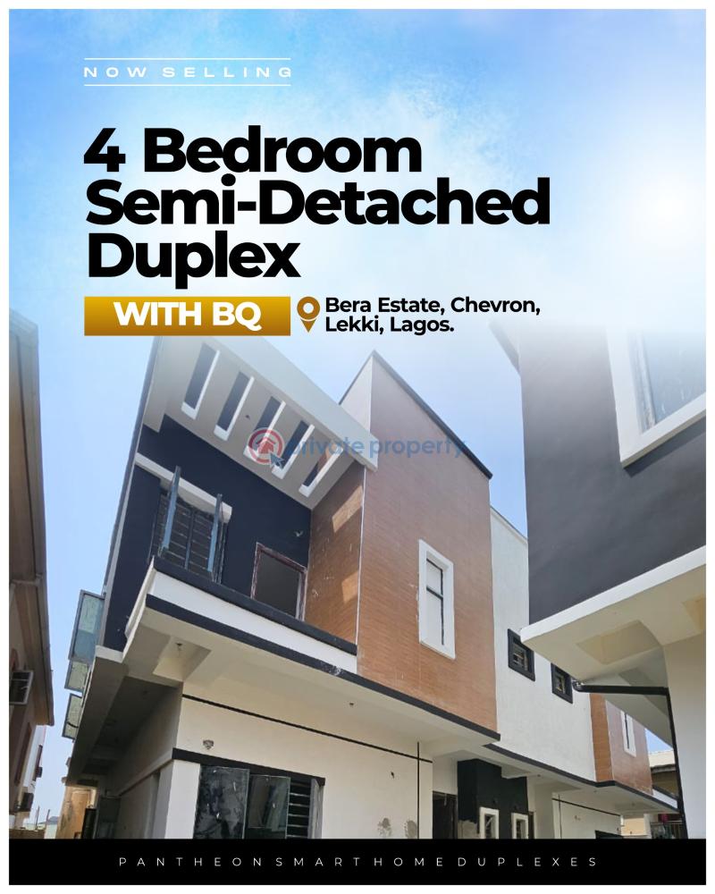 Magnificent 4bedroom semi-detached smart home with swimming pool bq - 1 4 bedroom Semi detached Duplex For Sale Bera Estate, Chevron Drive Lekki Lagos - 1