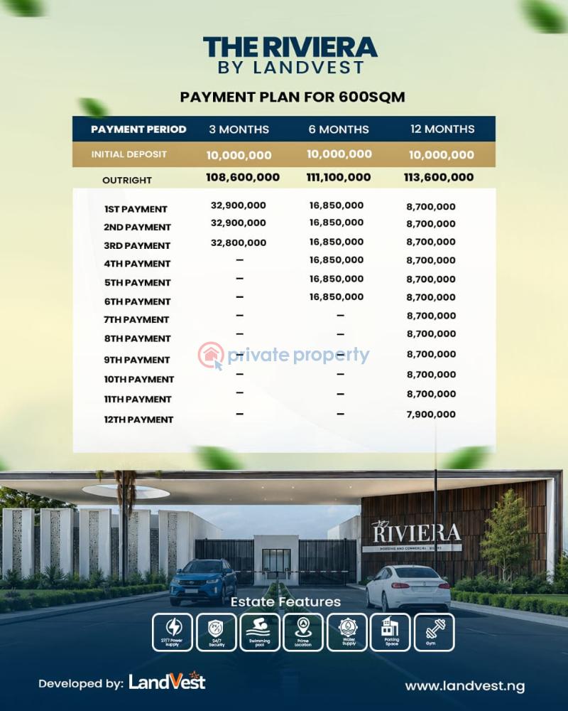 Commercial Land For Sale The Riviera By Landvest , Along The Lagos Calabar Coastal Highway, Abijo Ajah Lagos - 2