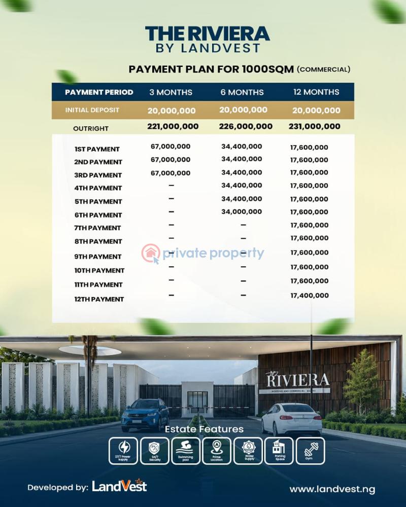 Commercial Land For Sale The Riviera By Landvest , Along The Lagos Calabar Coastal Highway, Abijo Ajah Lagos - 6