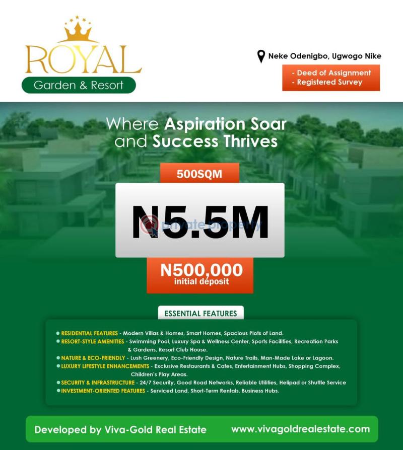 Mixed use Land For Sale Royal Garden & Resort, Neke Odenigbo, Ugwogo Nike Enugu Suburb Enugu Area 