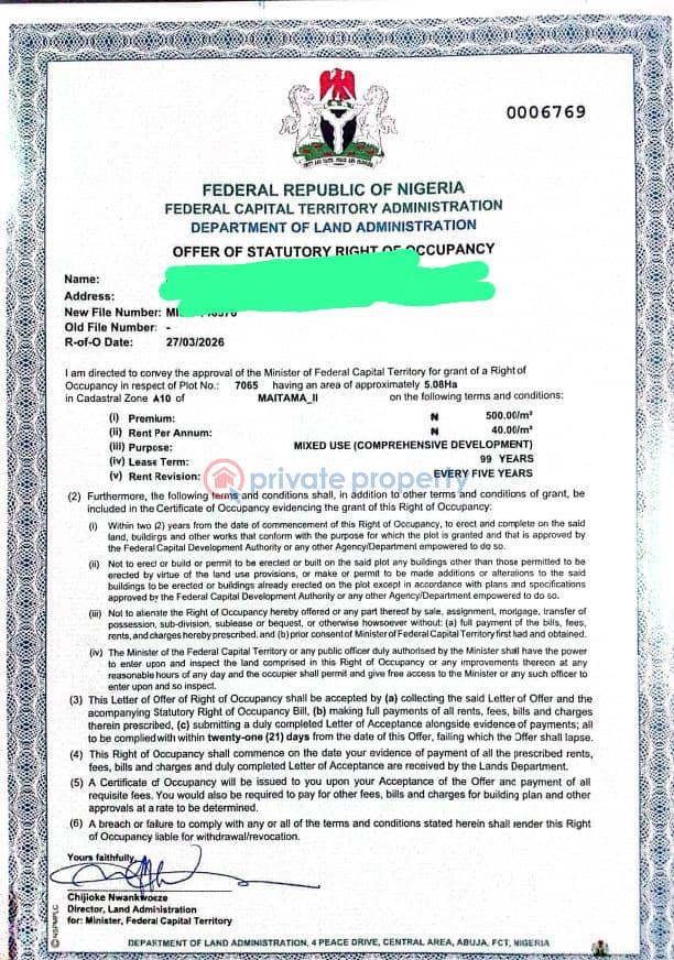 Mixed use Land For Sale Maitama 2 Maitama Abuja Phase 1 