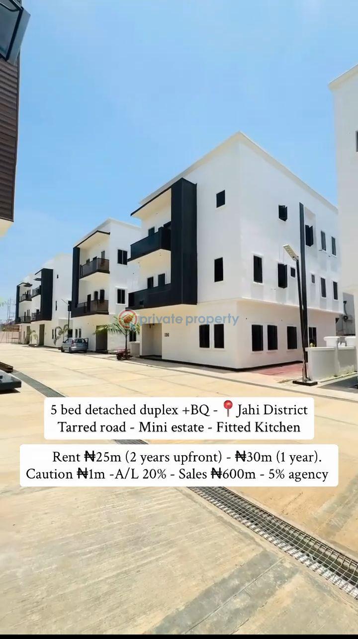 5 bedroom Detached Duplex For Rent Jahi Navy Abuja Jahi Abuja Phase 2  - 1