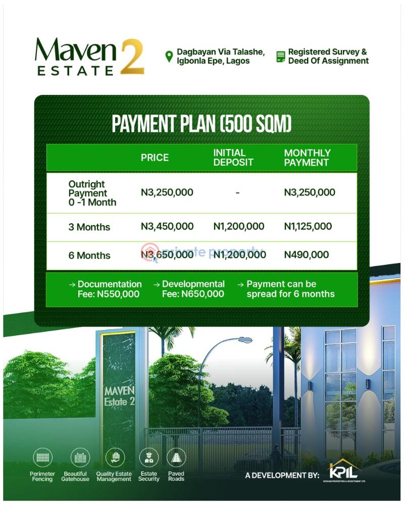 Mixed use Land For Sale Dagbayan Via Talashe, Igbonla Epe Lagos - 1