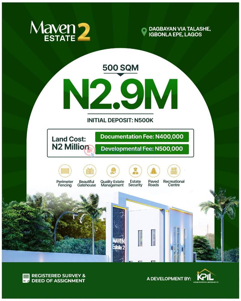 Residential Land For Sale Dagbayan Via Talashe, Igbonla Epe Lagos - 1