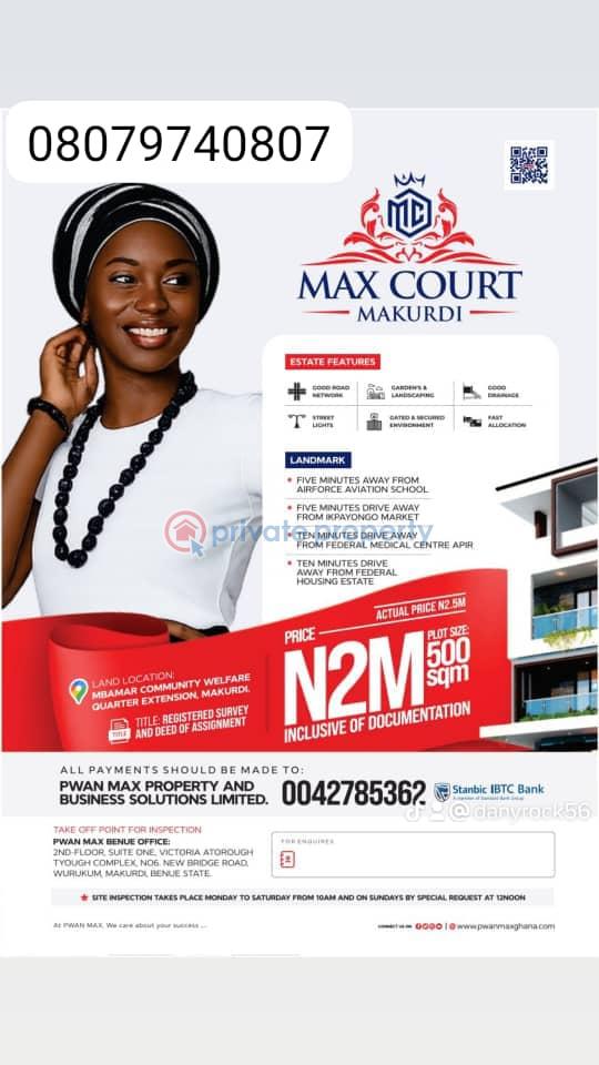 Mixed use Land For Sale Makurdi Benue