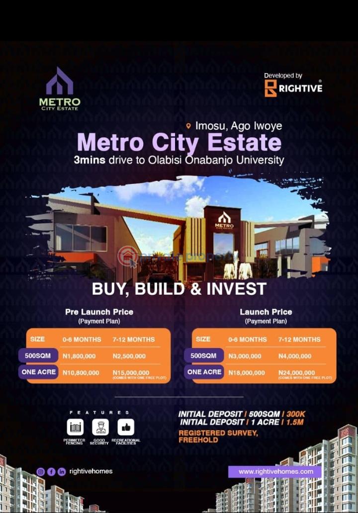 Residential Land For Sale Imosu, Ago Iwoye Ijebu Ogun - 1