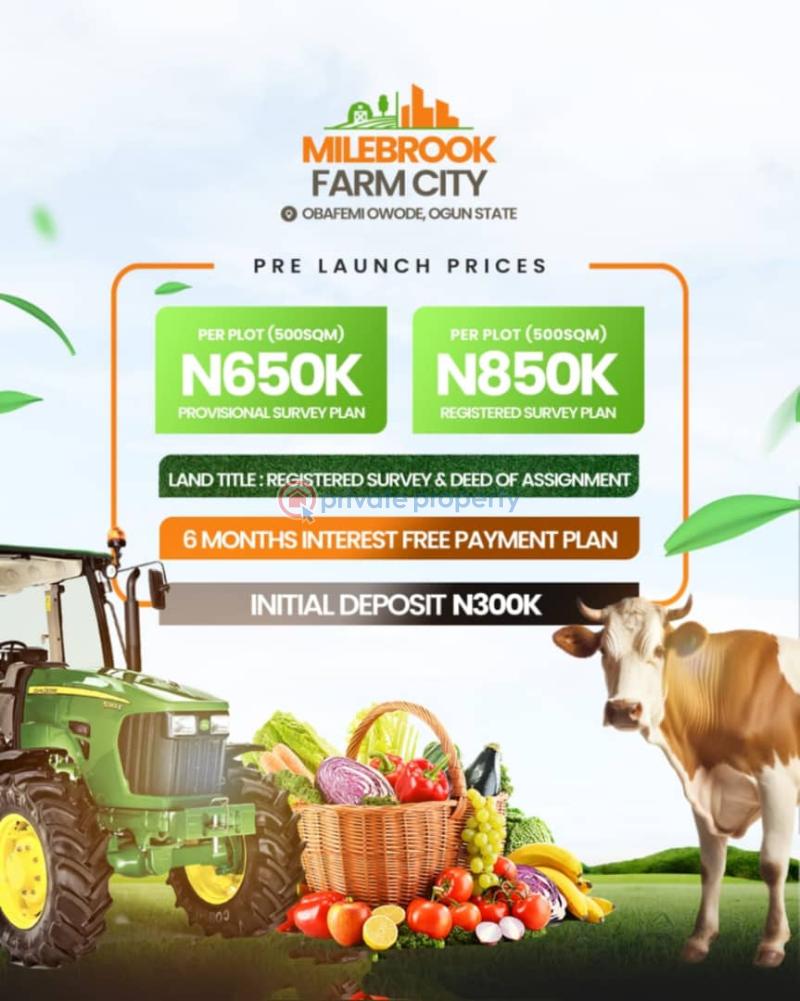 Residential Land For Sale Milebrook Farm City Strategically Located In Obafemi Owode Ogun