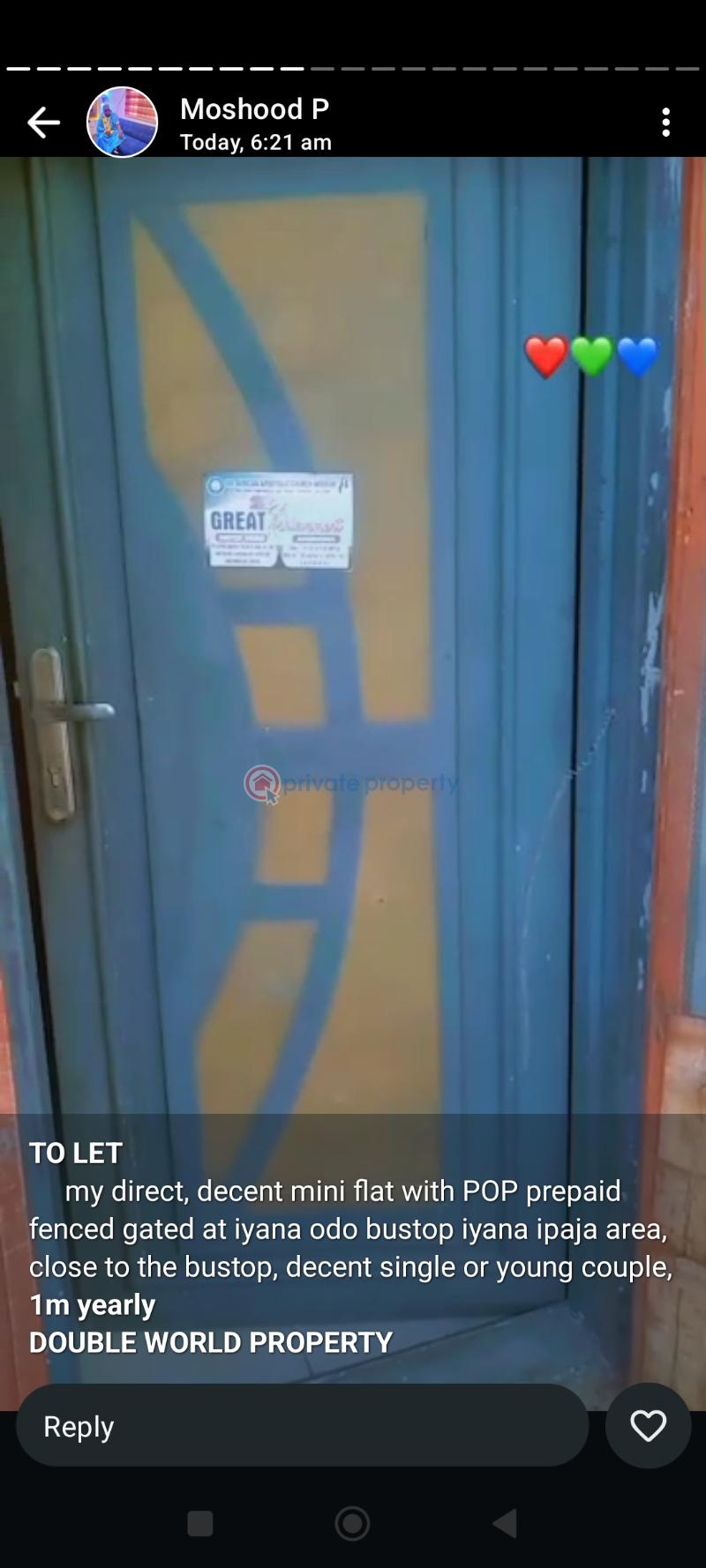 1 bedroom Mini Flat For Rent Iyana Odo Iyana Ipaja Iyana Ipaja Lagos - 0