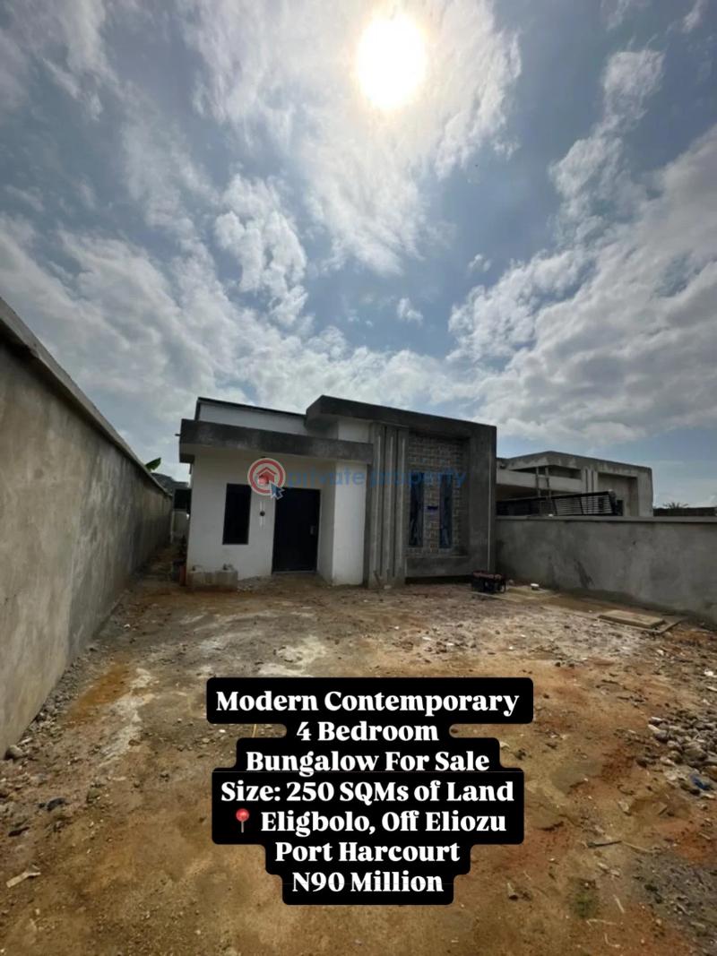 4 bedroom Detached Bungalow For Sale Eligbolo, Off Eliozu Port Harcourt Port Harcourt Rivers