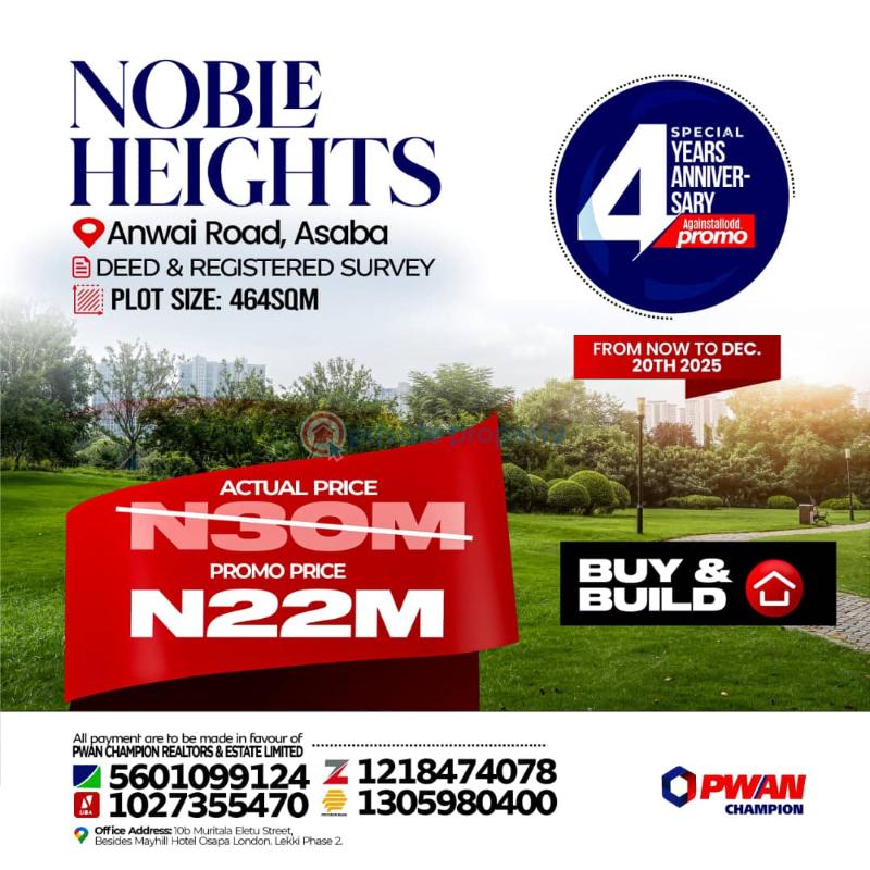 Mixed use Land For Sale Nobel Heights Estate, Anwai Road, Asaba Asaba Delta