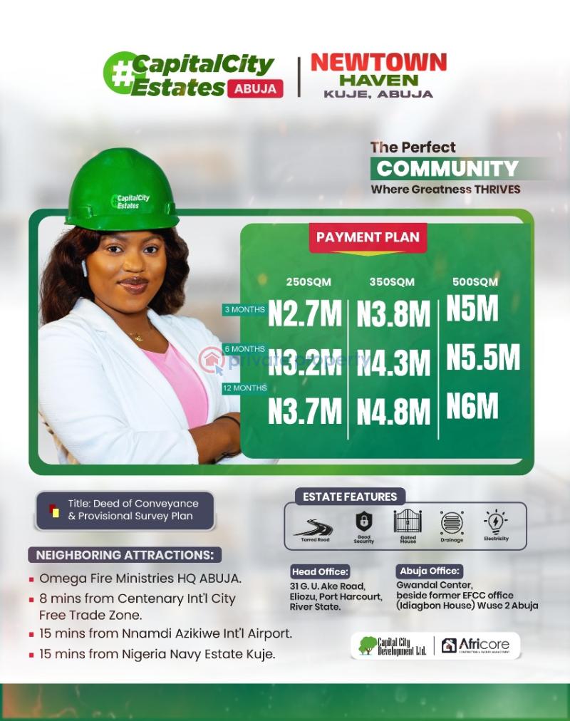 Mixed use Land For Sale Newtwn Haven Estate Near Omega Fire Ministries Kuje Abuja Phase 4  - 4