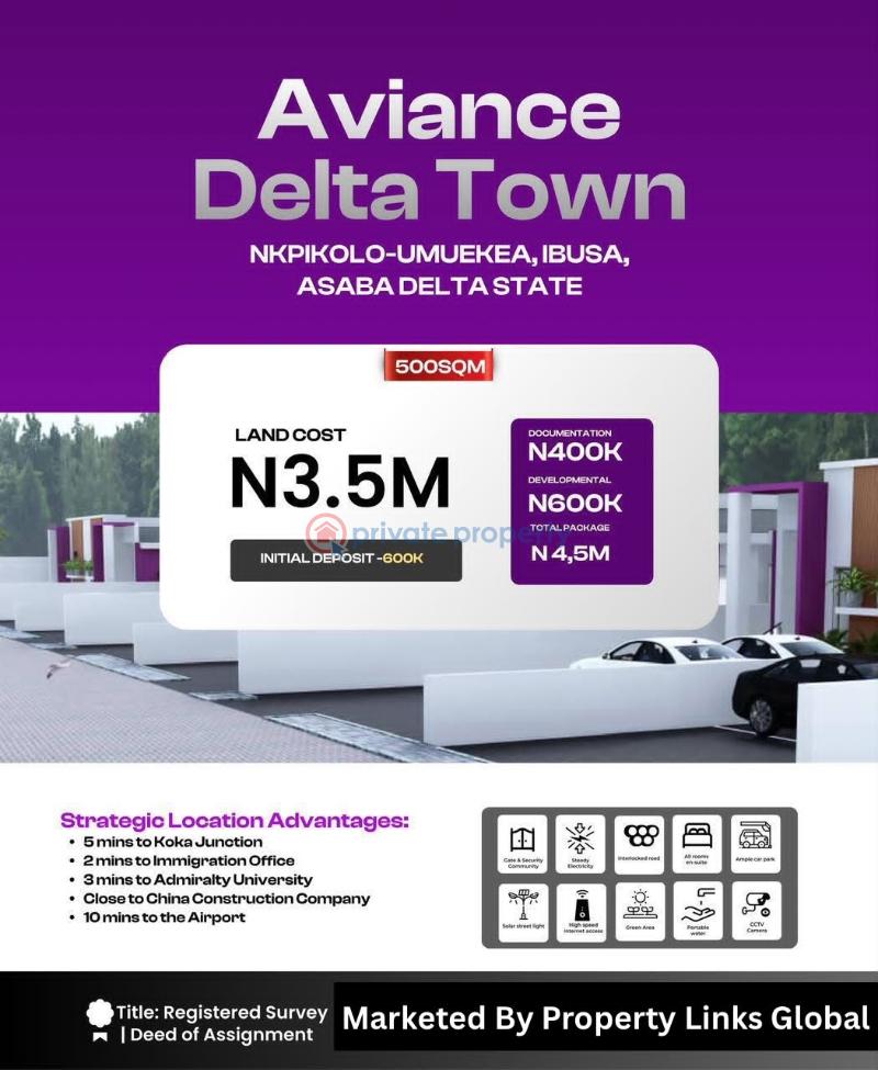 Residential Land For Sale Aviance Delta Town In Nkpikolo–umuekea, 5mins Drive To Koka Junction Asaba Delta
