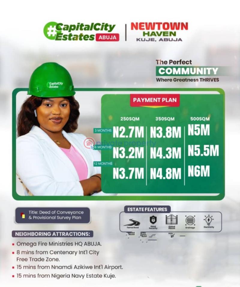 Mixed use Land For Sale Newtown Heaven City Estate Located In The Heart Of Abuja, Fct, With Close Proximity To Omega Fire Ministries Hq Abuja.l Abuja Phase 1 