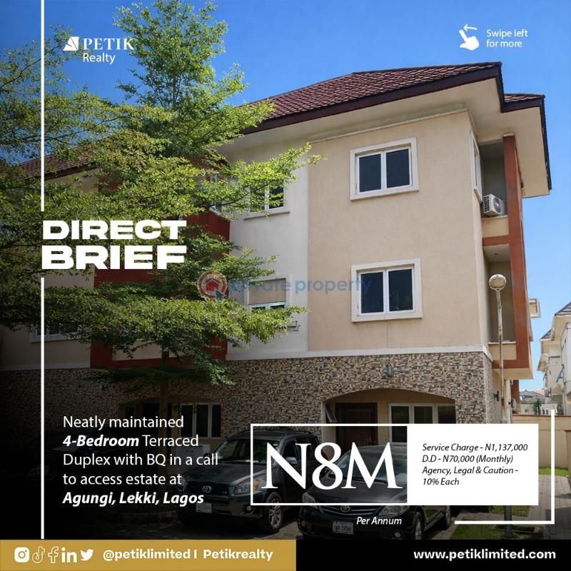 4 bedroom Terraced Duplex For Rent Agungi Lekki Lagos - 0