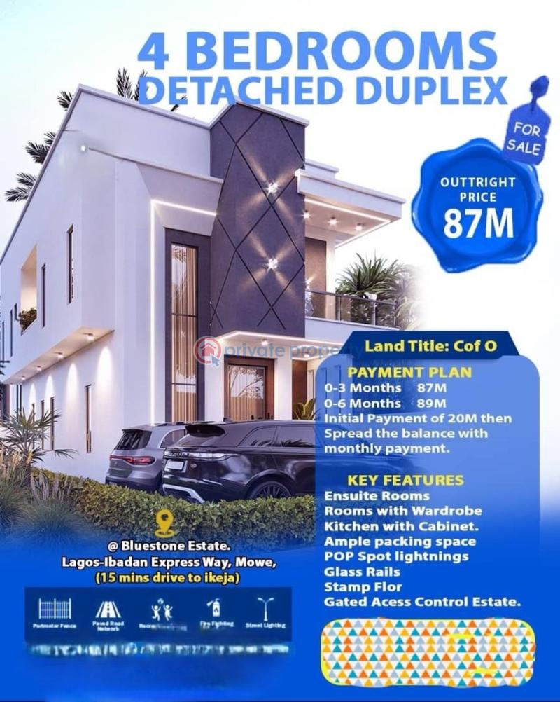 4 bedroom Detached Duplex For Sale Bluestone Estate Mowe Ogun area  - 16