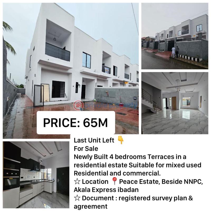 4 bedroom Terrace For Sale Location 📍peace Estate, Beside Nnpc, Akala Express Ibadan Akala Express Ibadan Oyo