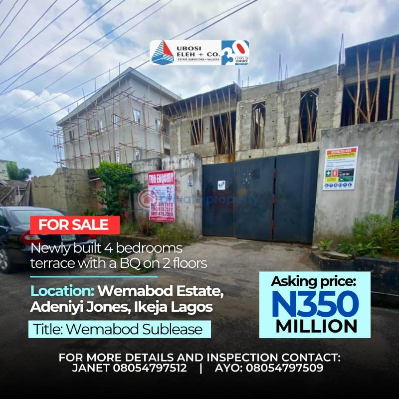 4 bedroom Terraced Bungalow For Sale Adeniyi Jones Ikeja Lagos - 0