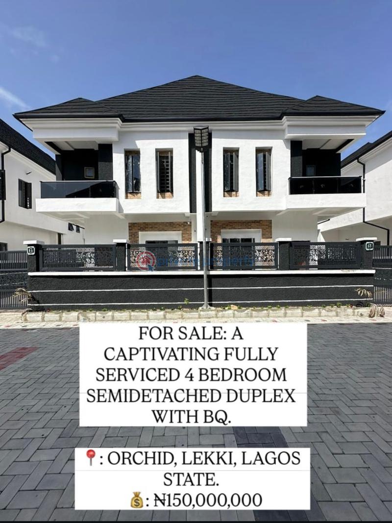 Nice 4 bedroom semi detached house with a bq - 0 4 bedroom Semi detached Duplex For Sale Orchid Road By Chevron Tollgate Lekki Chevron Drive Lekki Lagos - 0