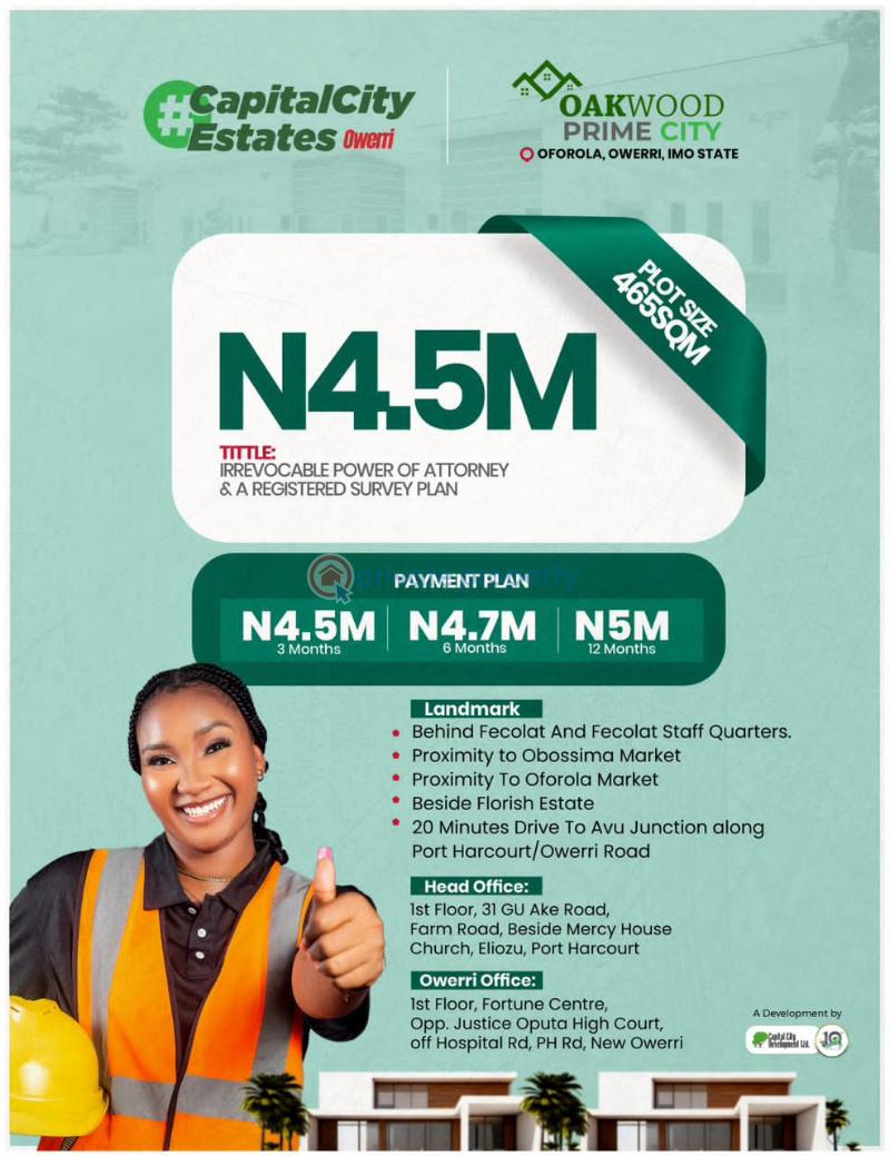Residential Land For Sale Aforola, Oweeri West Lga. Owerri Imo