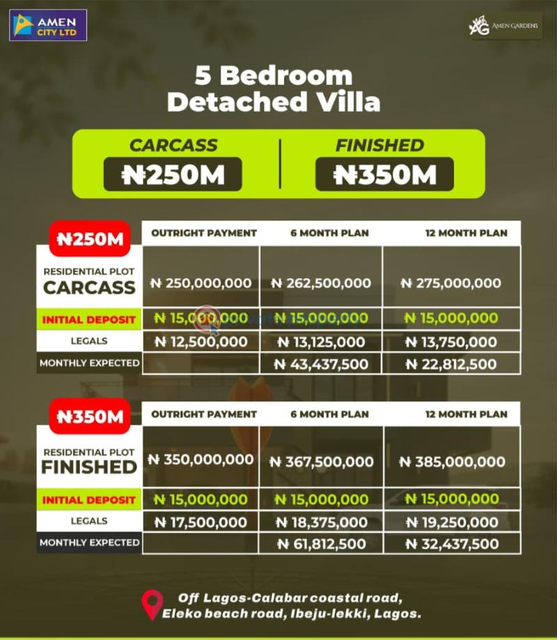 5 bedroom Detached Duplex For Sale Amen Villas Inside Amen Gardens Estate Eleko Beach Road Eleko Ibeju-Lekki Lagos - 2