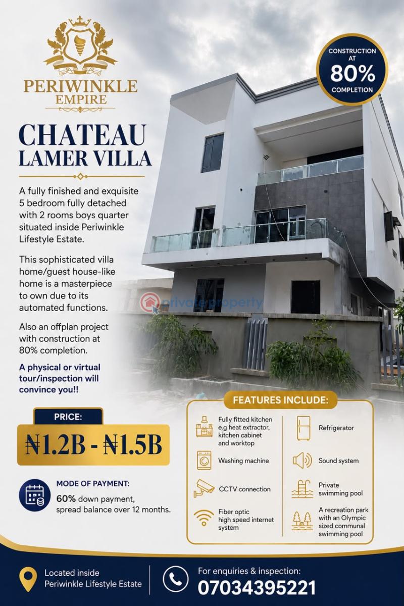 5 bedroom Detached Duplex For Sale Periwinkle Lifestyle Estate Lekki Phase 1 Lagos - 0