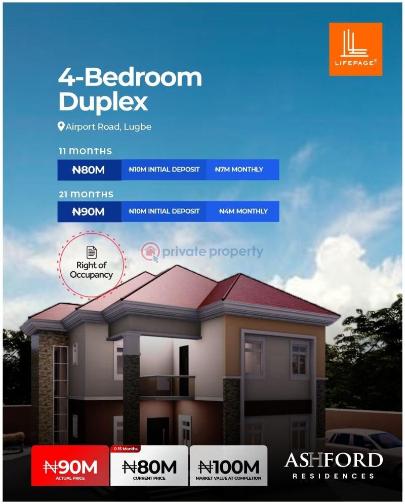 4 bedroom Duplex For Sale Ashford Residential By Lifepage Lugbe Abuja Phase 4 