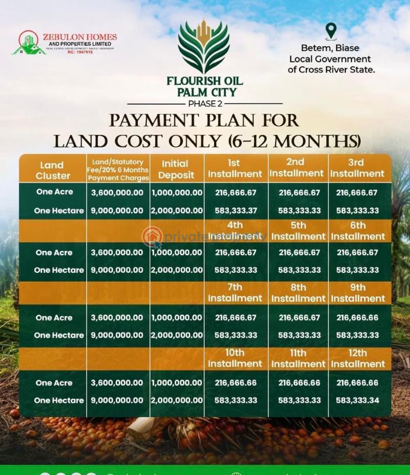 Commercial Land For Sale Flourish Oil Palm City Located Betem Biase Cross River - 1