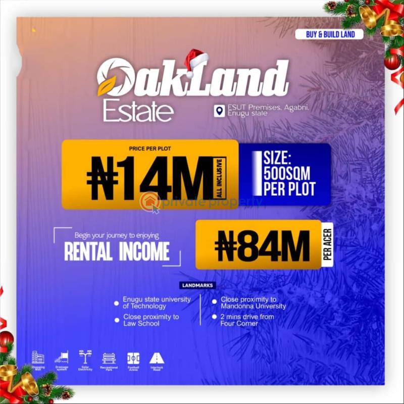Residential Land For Sale Oakland Estate Nestled In The Heart Of Enugu State University Of Science And Technology Enugu Area 