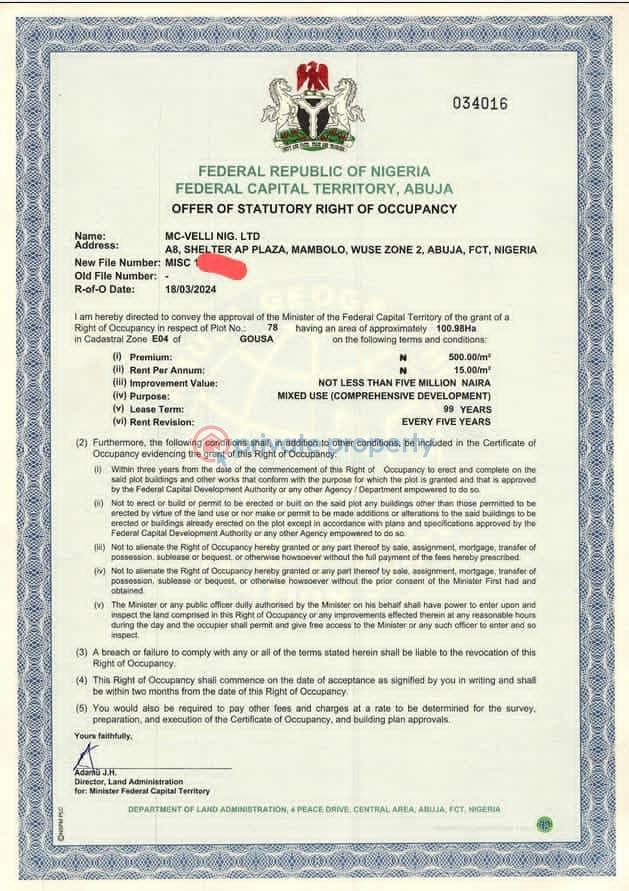 Mixed use Land For Sale Gousa Idu Abuja Phase 4 