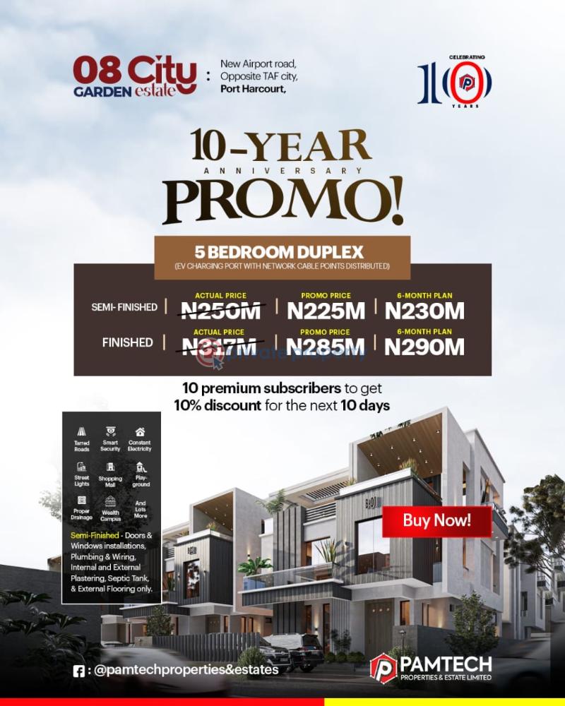 5 bedroom Detached Duplex For Sale New Airport Rd, Opp Greater Taf City Port Harcourt Rivers