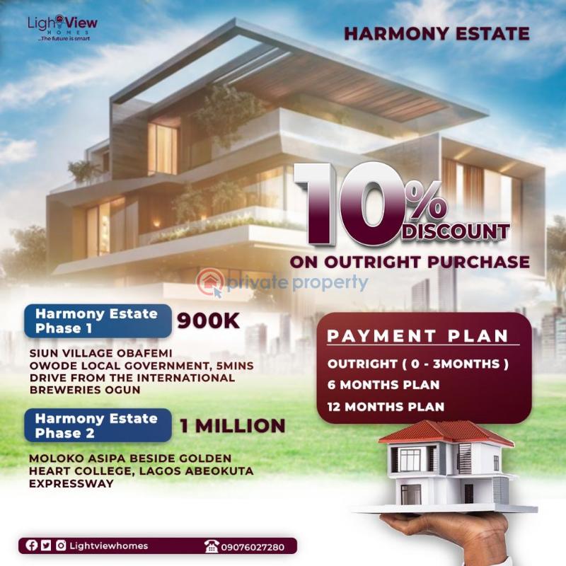 For sale Residential Land Harmony Estate Mokoloki Asipa Obafemi Owode