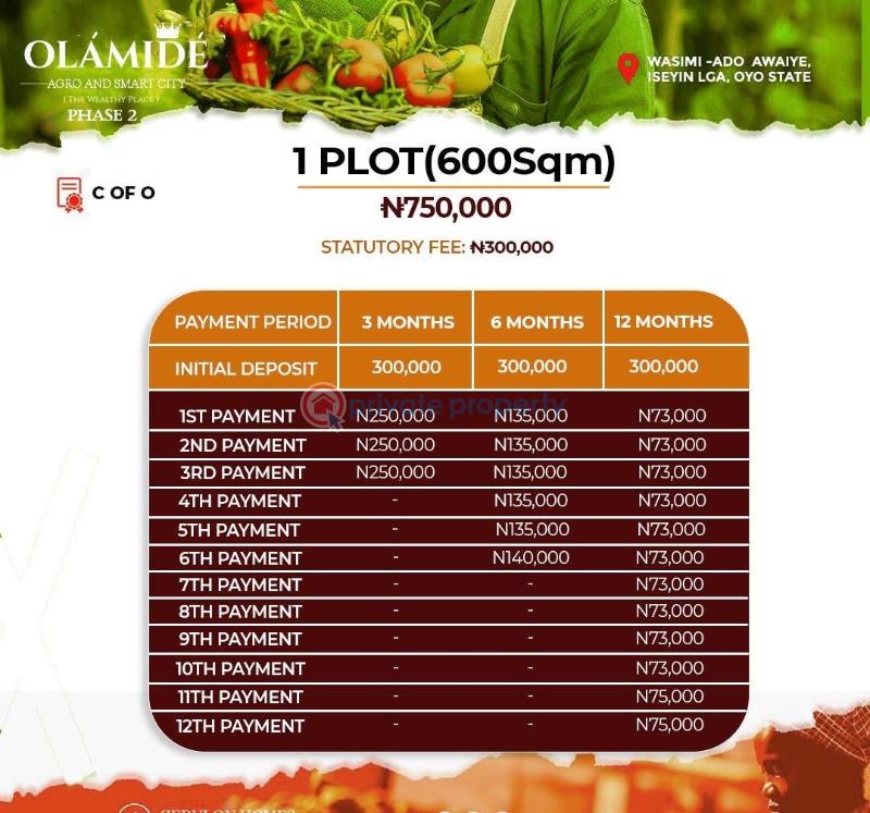 Mixed use Land For Sale Olamide Agro And Smart City Phase 2 Located At Wasimi Ado Awaye Iseyin Lga Oyo  - 0