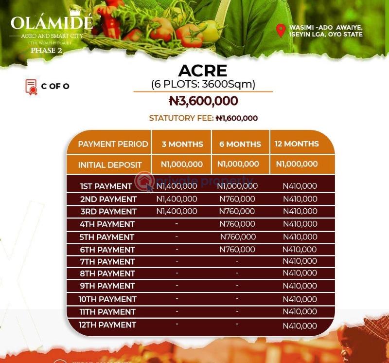 Mixed use Land For Sale Olamide Agro And Smart City Phase 2 Located At Wasimi Ado Awaye Iseyin Lga Oyo  - 2