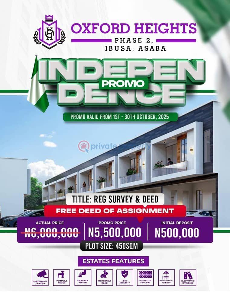 Land For Sale ‎👉asaba International Airport ‎👉admiralty ‎👉koka Junction Asaba Delta - 0