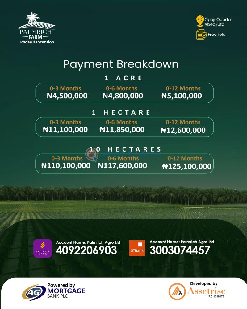 Commercial Land For Sale Palmrich Farm Phase 3 Extension Opeji Odeda Abeokuta Ogun area 