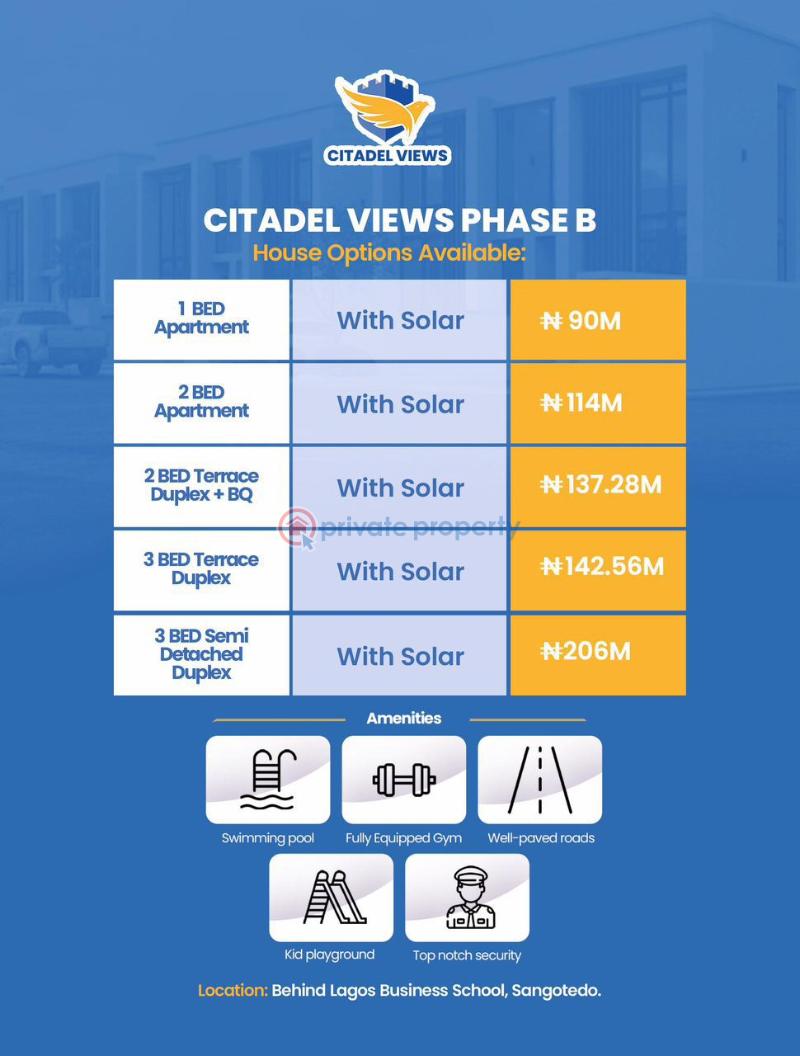 1 bedroom Block Of Flats For Sale Citadel Views 1.0 Phase B Behind Lbs Ajah Lekki Abraham Adesanya Ajah Lagos