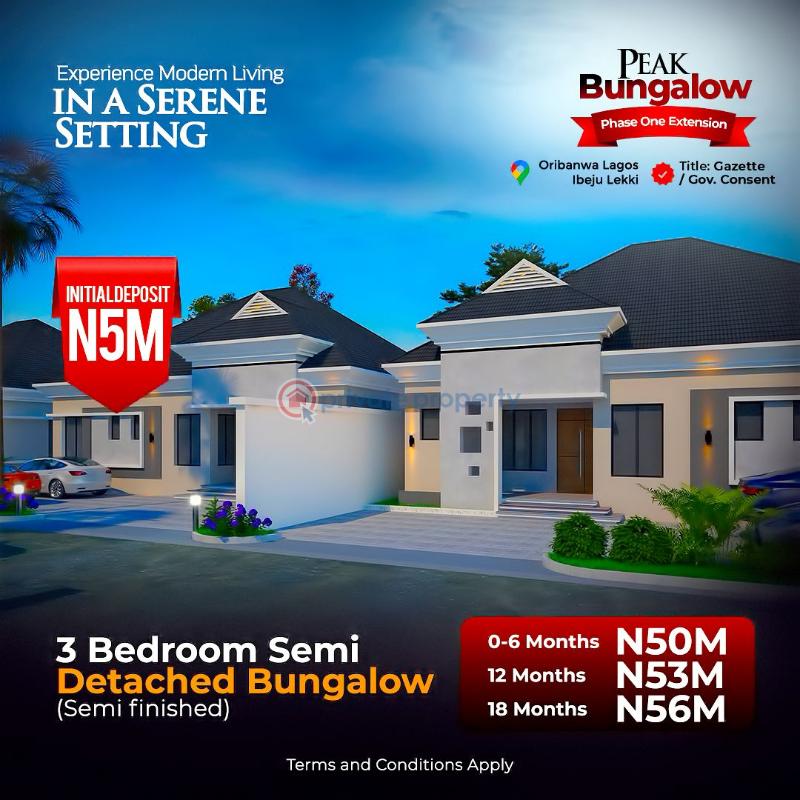 3 bedroom Semi detached Bungalow For Sale Oribawa Awoyaya Lagos Awoyaya Ajah Lagos